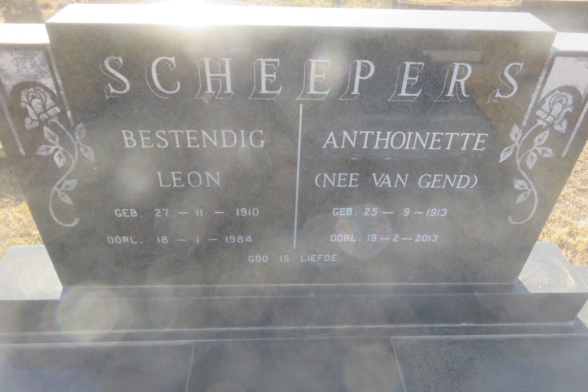 SCHEEPERS Bestendig Leon 1910-1984 &amp; Anthoinette VAN GEND 1913-2013