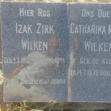 WILKEN Izak Zirk 1873-1944 &amp; Catharina Maria DE KLERK 1878-1963