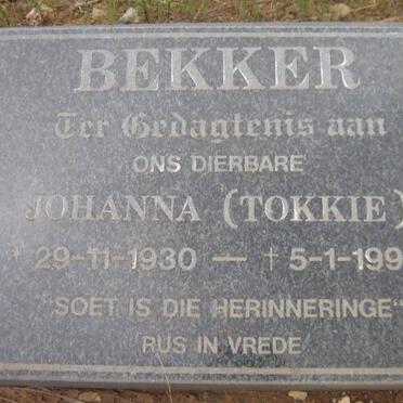 BEKKER Johanna 1930-1998