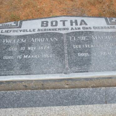 BOTHA Willem Adriaan 1874-1960 &amp; Elsie Magrietha VENTER 1872-1942