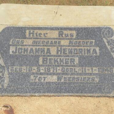 BEKKER Johanna Hendrika 1871-1946