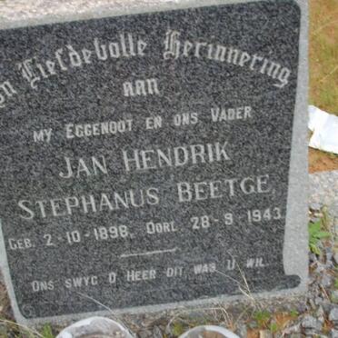 BEETGE Jan Hendrik Stephanus 1898-1943
