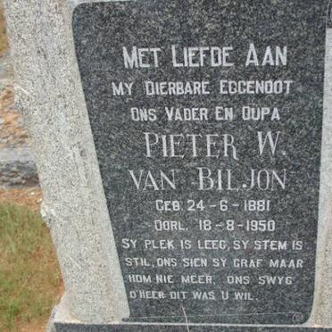BILJON Pieter W., van 1881-1950