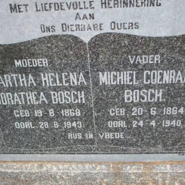 BOSCH Michiel Coenraak 1864-1940 &amp; Martha Helena Dorathea 1868-1943