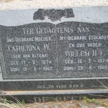 BEER Willem H.F. , de 1874-1960 &amp; Catherina W. VAN ALTENA 1874-1962