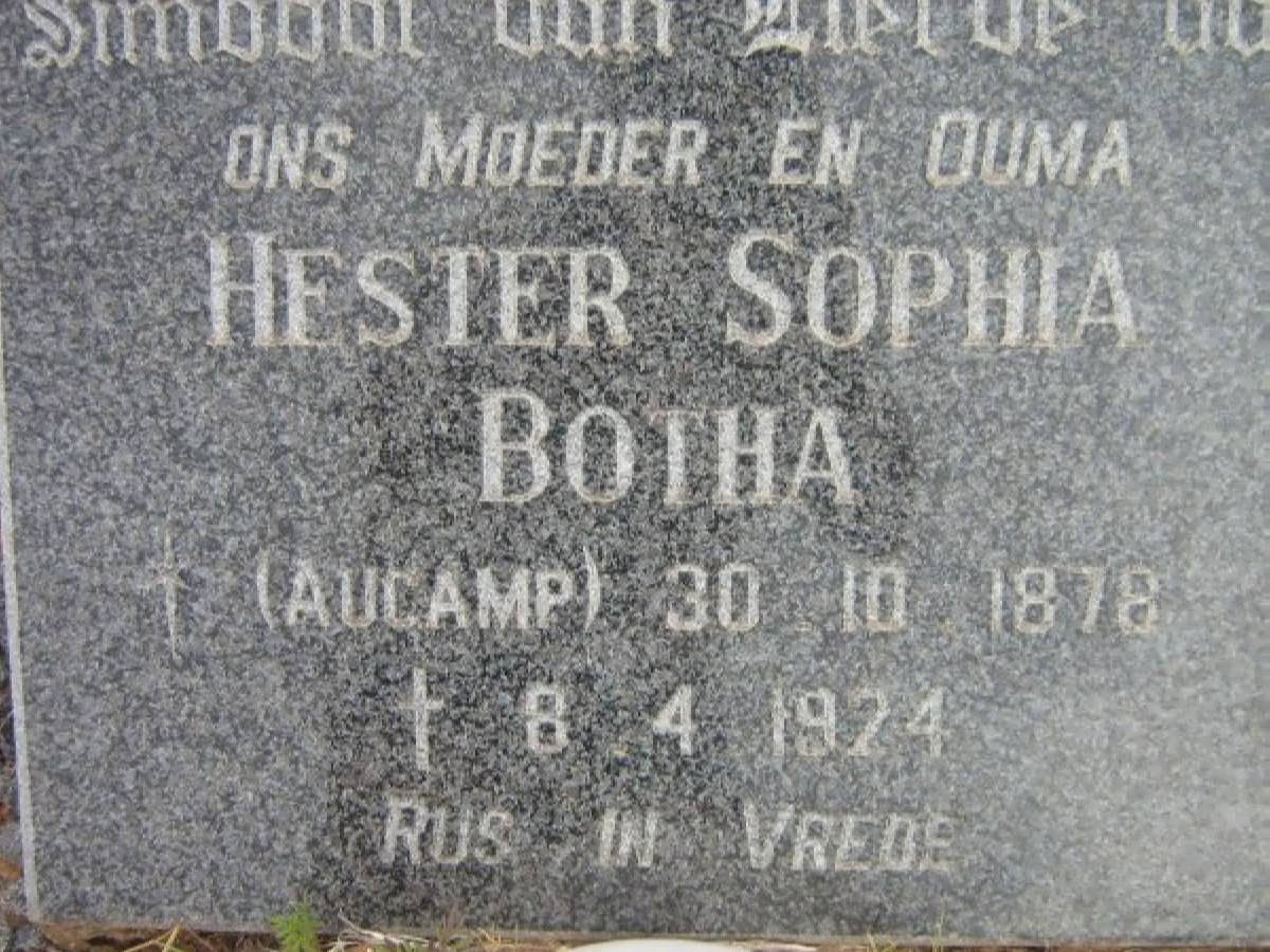 BOTHA Hester Sophia nee AUCAMP 1878-1924