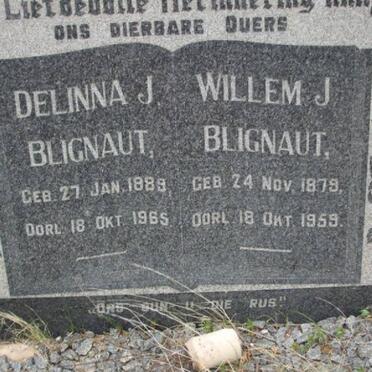BLIGNAUT Willem J. 1879-1959 &amp; Delinna J. 1889-1965