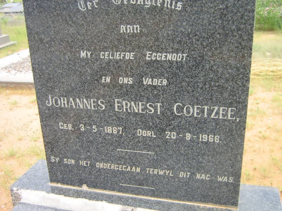 COETZEE Johannes Ernest 1887-1968