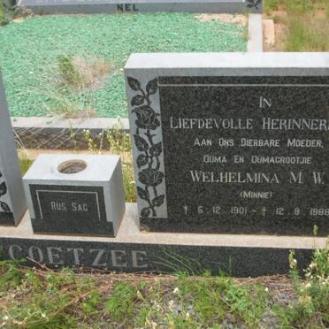 COETZEE Johannes D.J.v.R. 1888-1970 &amp; Welhelmina M.W. 1901-1988