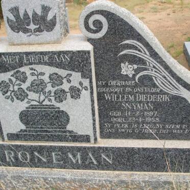 FRONEMAN Willem Diederik Snyman 1897-1958