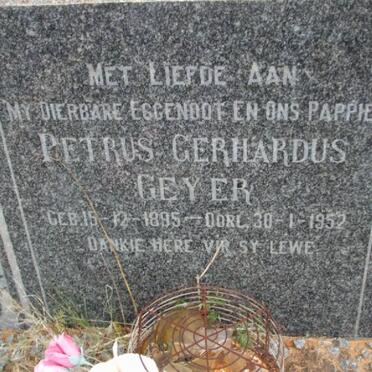 GEYER Petrus Gerhardus 1895-1952