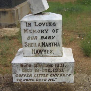 HAWYES Sheila Martha 1931-1931