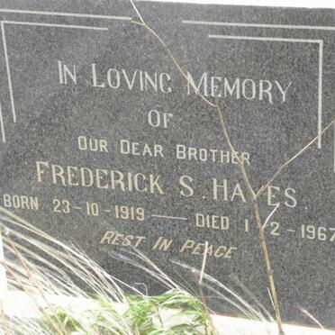 HAYES Frederick S. 1919-1967