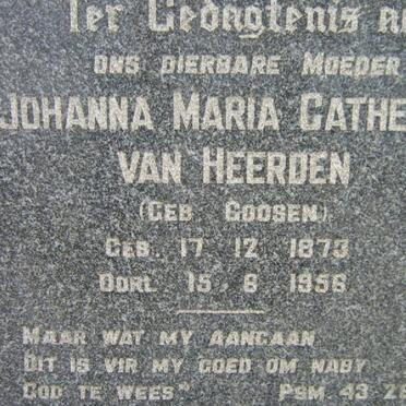 HEERDEN Johanna Maria Catherina, van nee GOOSEN 1873-1956