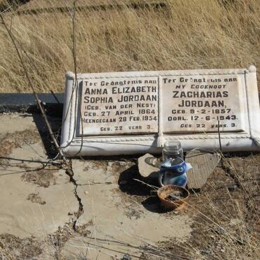 JORDAAN Zacharias 1857-1943 &amp; Anna Elizabeth Sophia VAN DER NEST 1864-1954