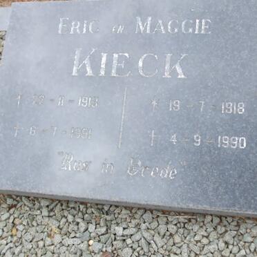 KIECK Eric 1913-1991 &amp; Maggie 1918-1990