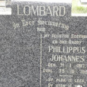 LOMBARD Phillippus Johannes 1917-1959