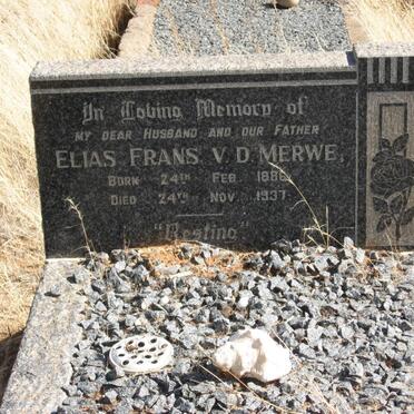 MERWE Elias Frans, v.d. 1886-1937