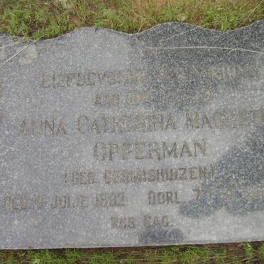 OPPERMAN Anna Catherina M. nee GERMISHUIZEN 1882-19?4