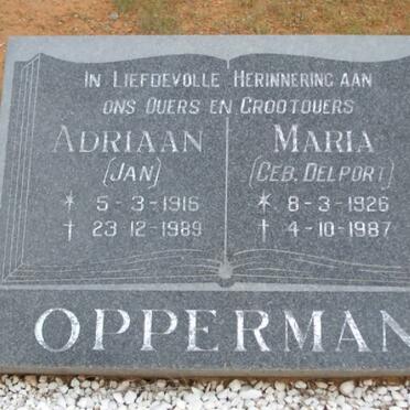 OPPERMAN Adriaan 1916-1989 &amp; Maria DELPORT 1926-1987