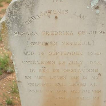 OELOFSE Susara Fredrika nee VERCEUIL 1858-1928