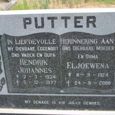 PUTTER Hendrik Johannes 1924-1977 &amp; Eljoewena 1924-2000