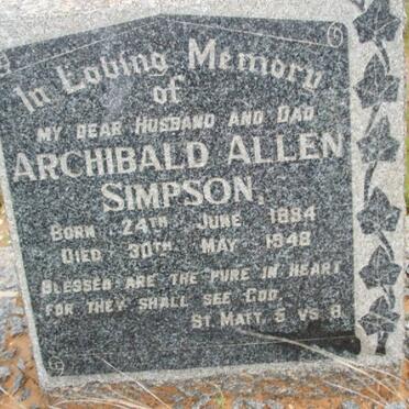 SIMPSON Archibald Allen 1894-1948