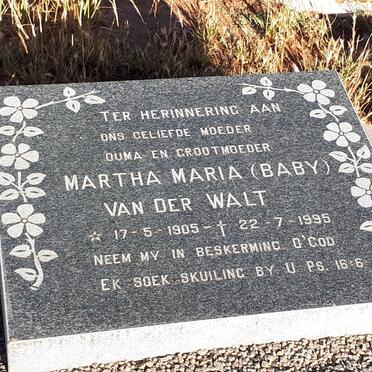 WALT Martha Maria, van der 1905-1995
