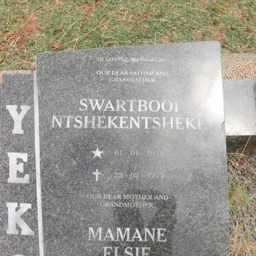 YEKO Swartbooi Ntshekentsheke 1916-1971 &amp; Mamane Elsie 1923-2006
