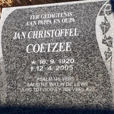 COETZEE Jan Christoffel 1920-2005