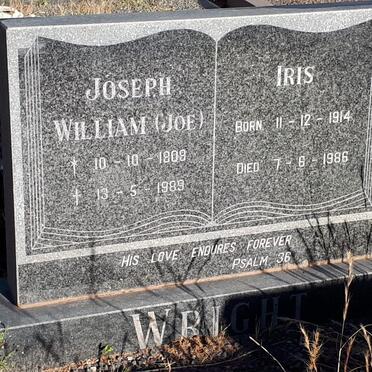 WRIGHT Joseph William 1909-1989 &amp; Iris 1914-1986
