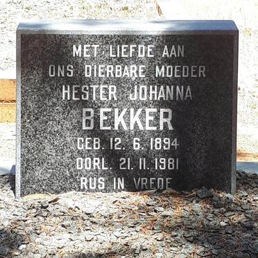 BEKKER Hester Johanna 1894-1981