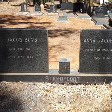BUYS Jacob 1910-1984 &amp; Anna Jacoba VAN DER WALT 1915-1999