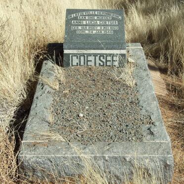 COETSEE Anne Lucia nee VAN ROOY 1863-1946