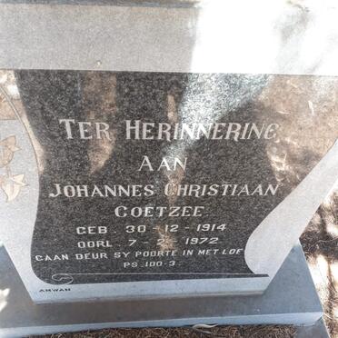 COETZEE Johannes Christiaan 1914-1972