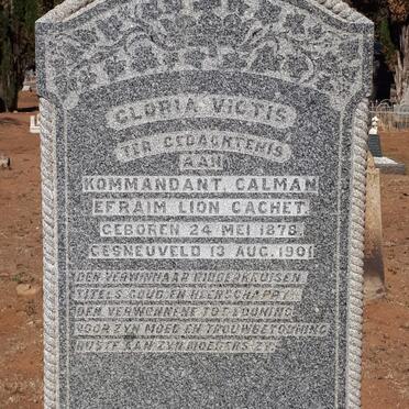 CACHET Calman Efraim, LION 1878-1901 &amp; Catharina VILJOEN 1855-1885