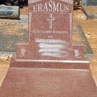 ERASMUS Lasya Christina nee VORSTER 1909-1993
