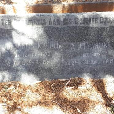 KRUGER Johannes 1879-1951 &amp;  A.J. Francina BUYS 1891-1980