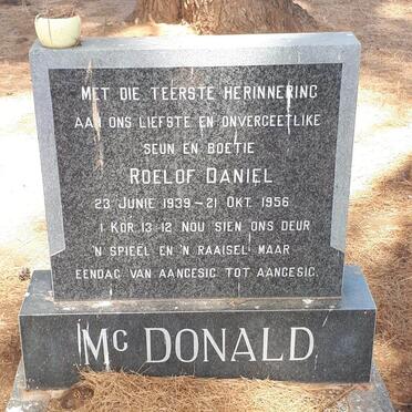 MCDONALD Roelof Daniel 1939-1956