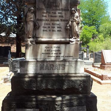 MARAIS Marthinus Jacobus 1861-1938 &amp; Herculina Johanna BOTHA 1860-1932