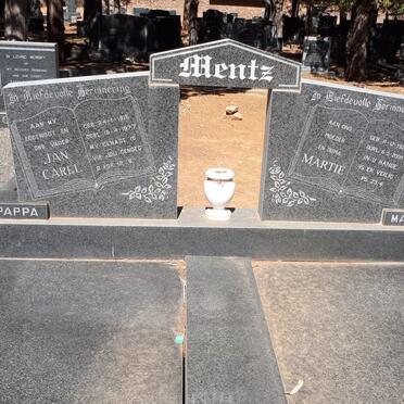 MENTZ Jan Carel 1916-1977 &amp; Martie 1924-2009