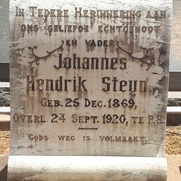 STEYN Johannes Hendrik 1869-1920