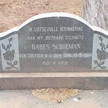SCHOEMAN Babes nee COETZER 1904-1964