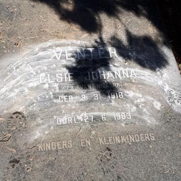 VENTER Elsie Johanna nee VAN NIEKERK 1916-1983