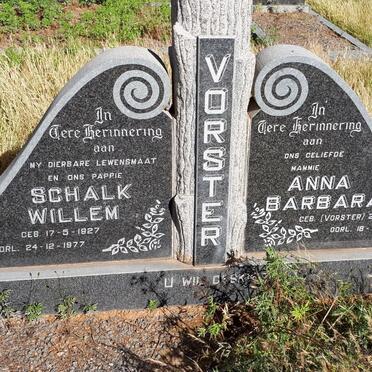 VORSTER Schalk Willem 1927-1977 &amp; Anna Barbara M. VORSTER 1928-2005