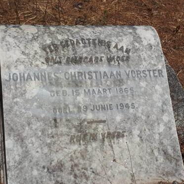 VORSTER Johannes Christiaan 1865-1945