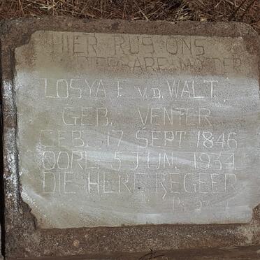 WALT Losya F., v.d. nee VENTER 1846-1934