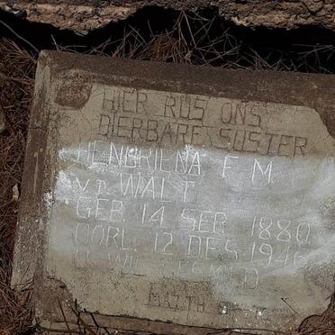 WALT Hendriena F.M., v.d. 1880-1946