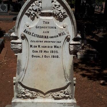 WALT Anna Catharina, van der 1895-1910
