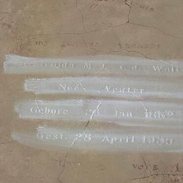 WALT Gertruida M.J., v.d. nee VENTER 1882-1930